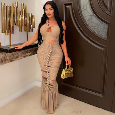 Maui rope maxi dress (Nude)