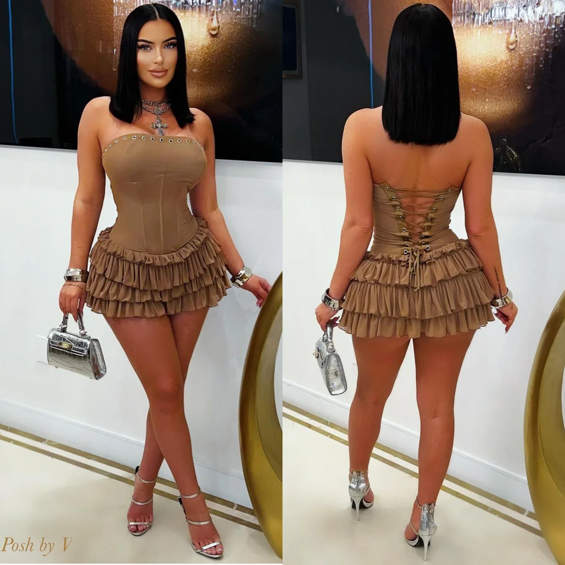 Marva mini corset dress (Mocha)