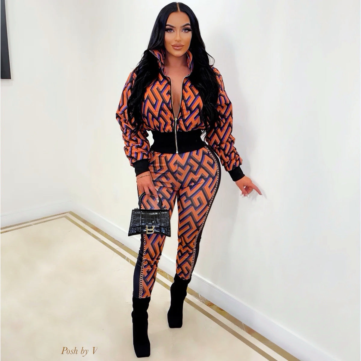 Iman bomber set (Black/orange)