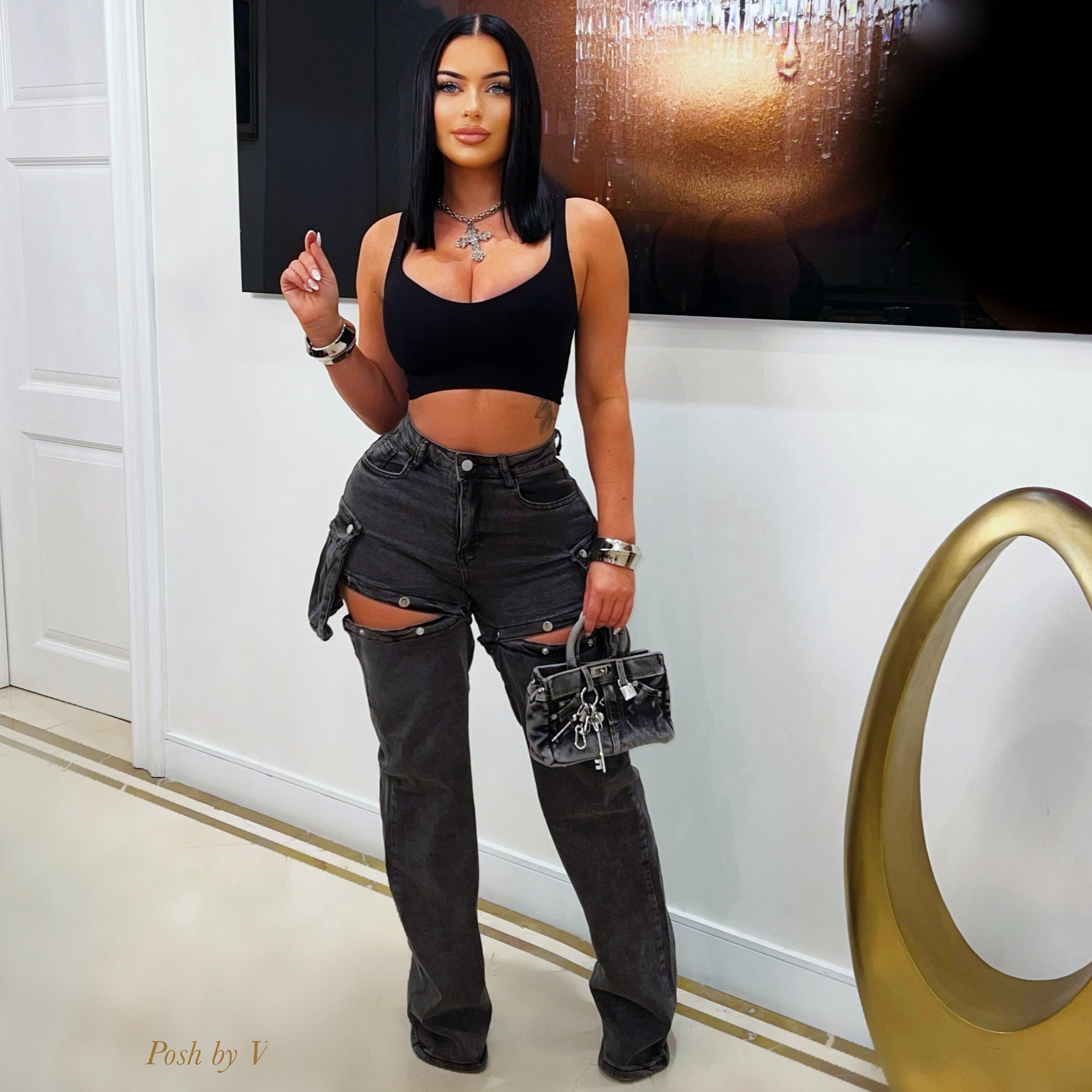 Vers crop top (Black)