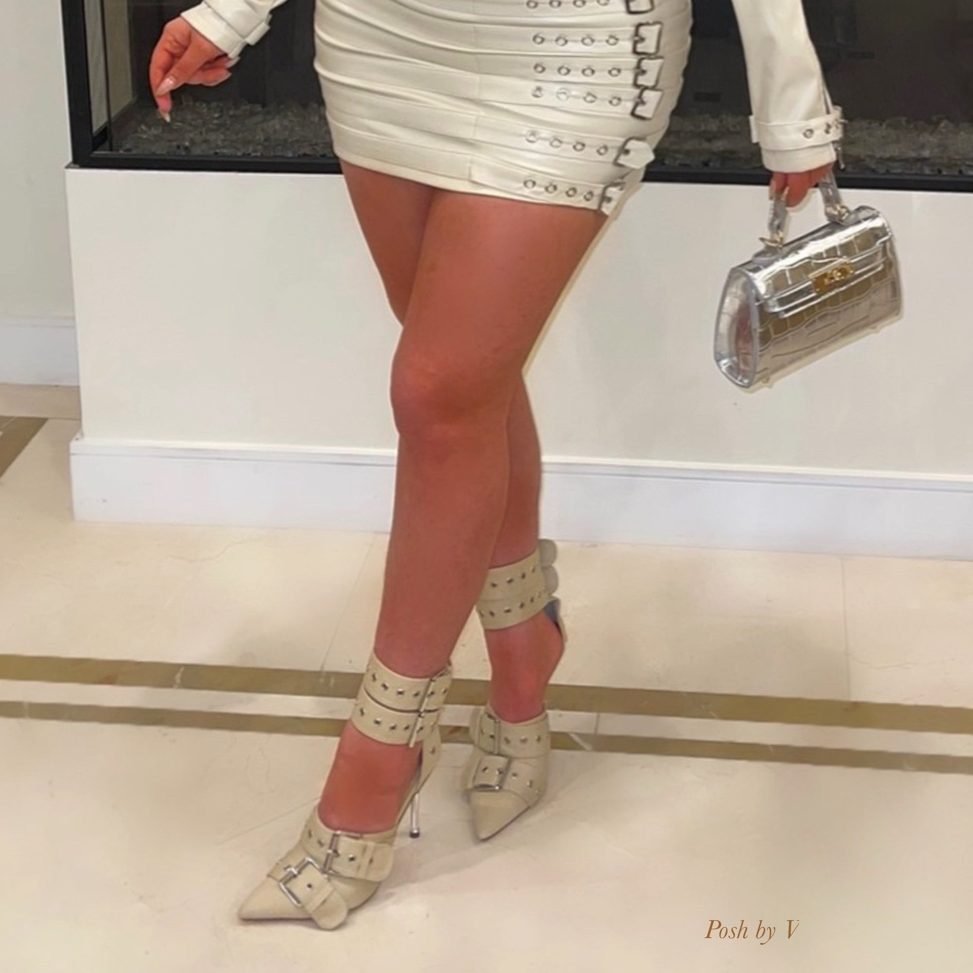 Essex belted jacket set (Ivory)