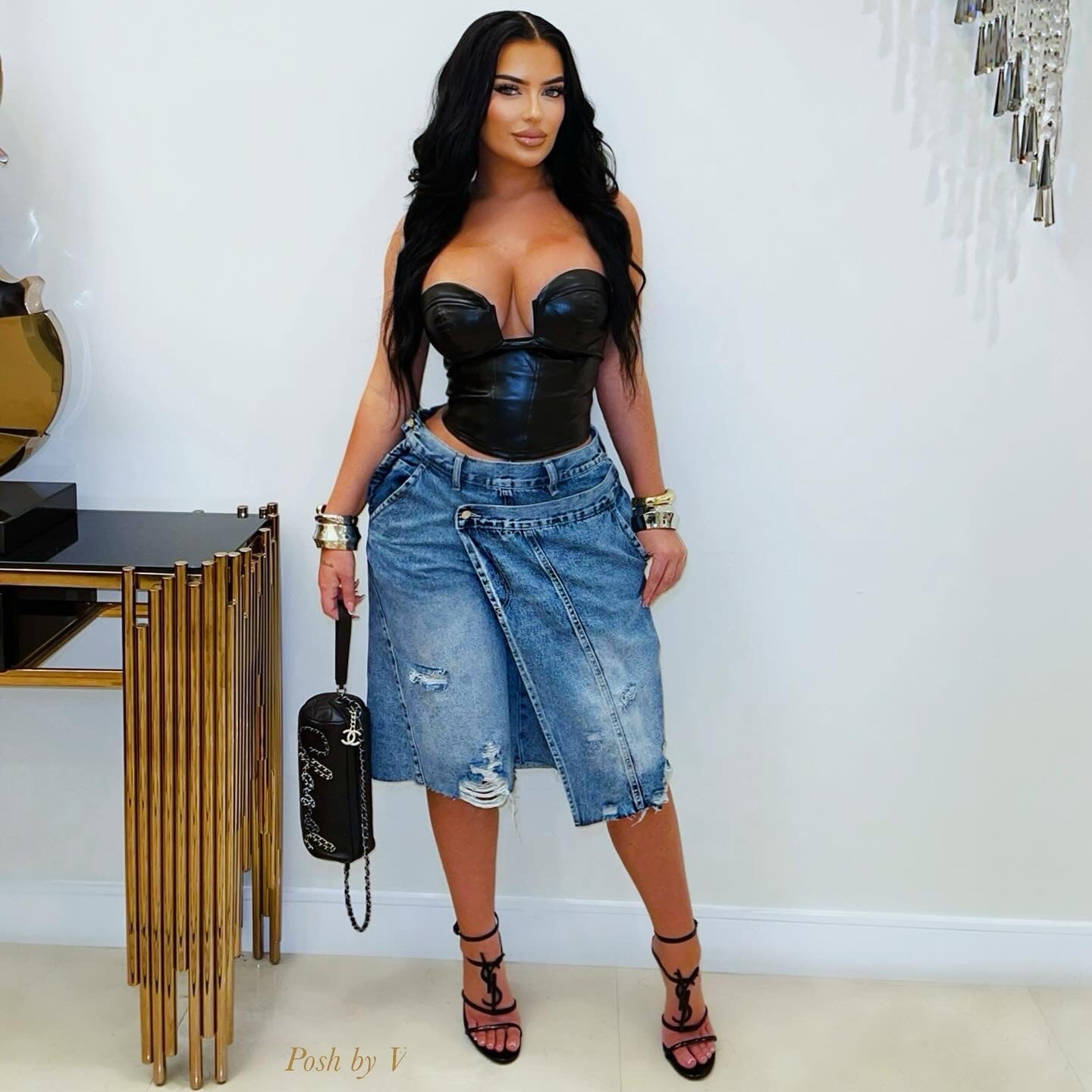 Tiwa denim skirt/shorts (Blue)