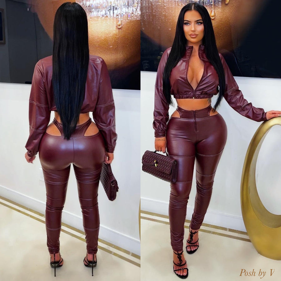 Dreez pants set (Wine)