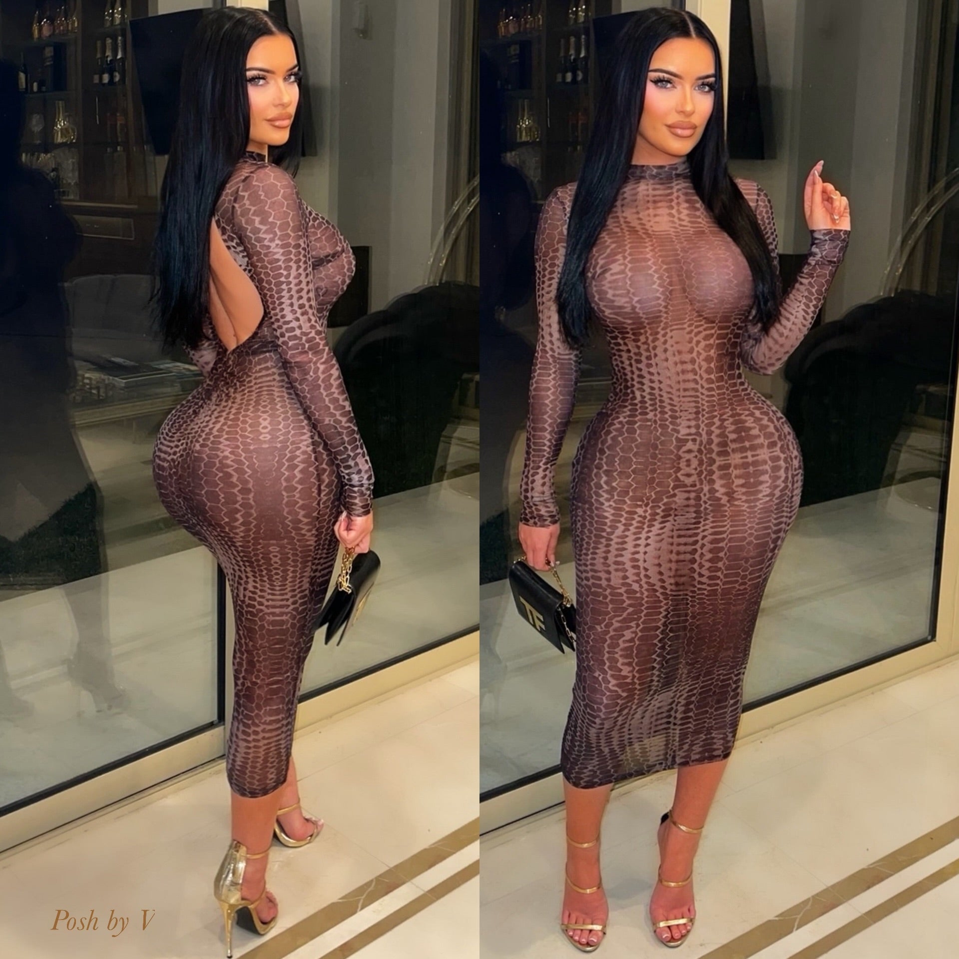 Reign croc midi (Brown)