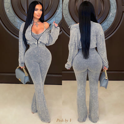 Berlin jumpsuit set (Grey)