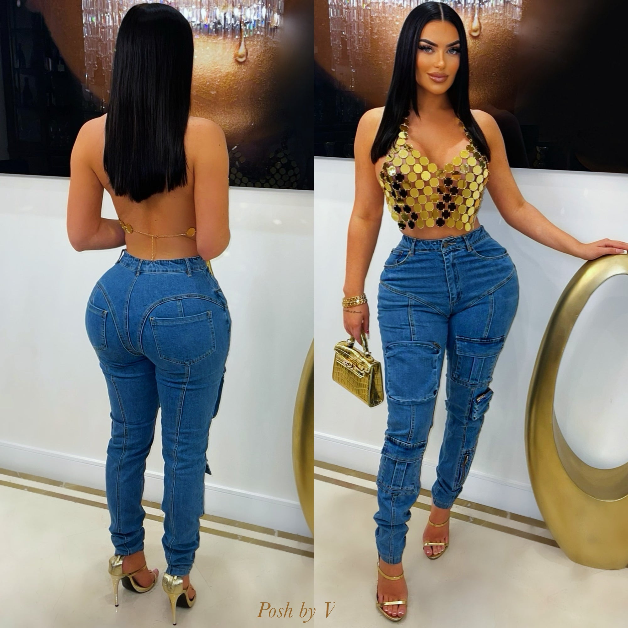 Iman cargo jeans (Blue)