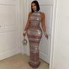 Elegance crystal dress (Nude/Silver)