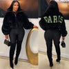 Paris fur jacket (Black/green)