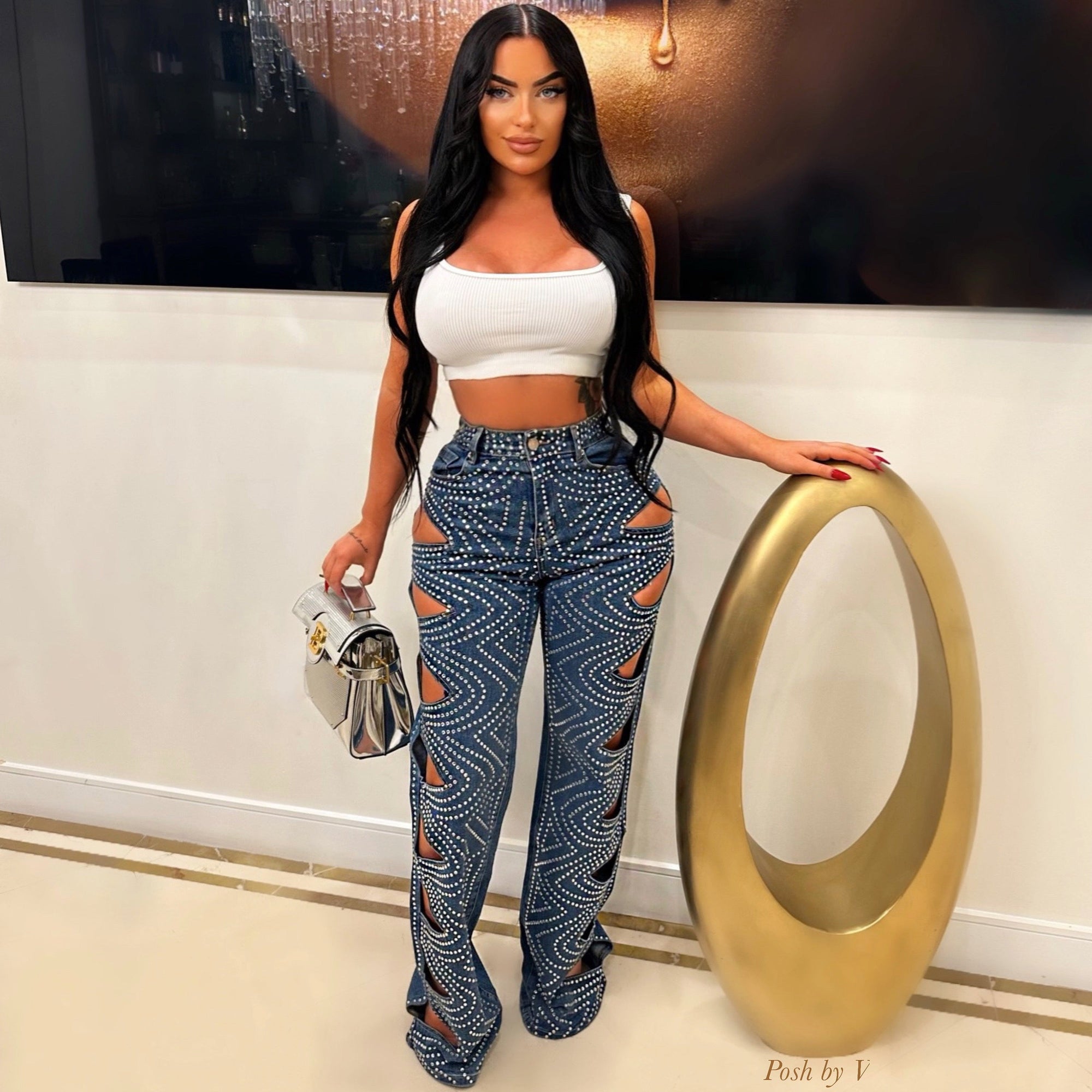 Atona crystal cut jeans