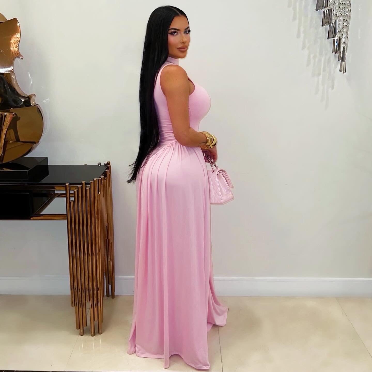 Gloria maxi dress (Pink)