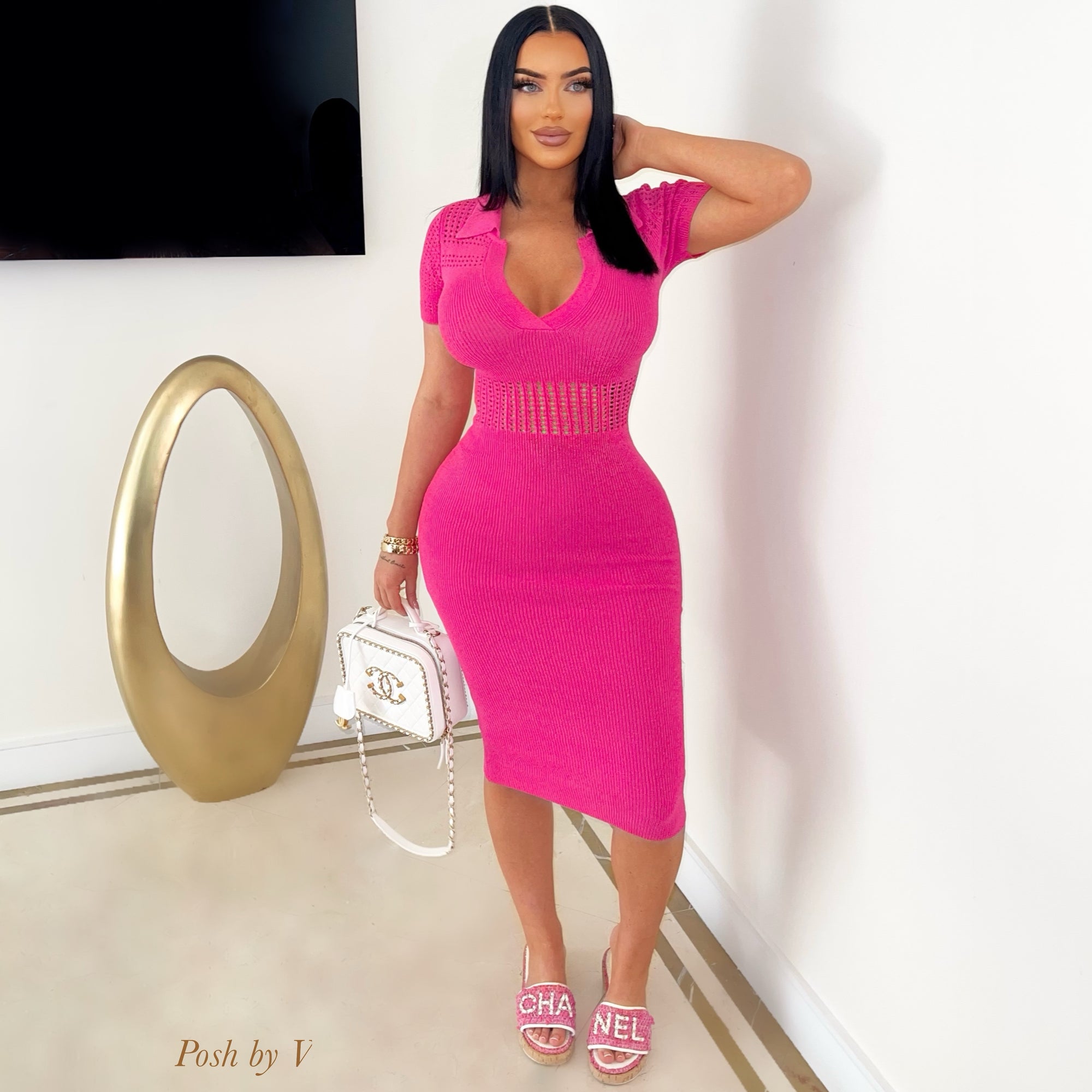 Hana knit dress (Pink) - Posh By V