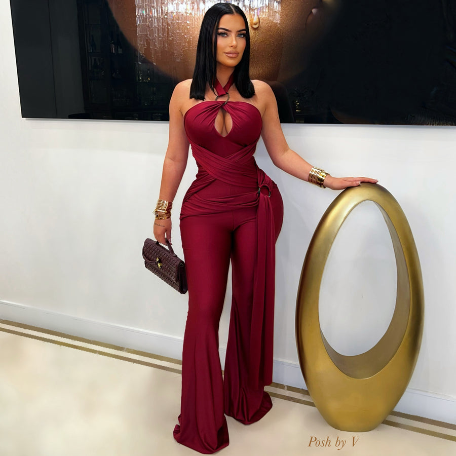 Remy wrap jumpsuit (Wine)