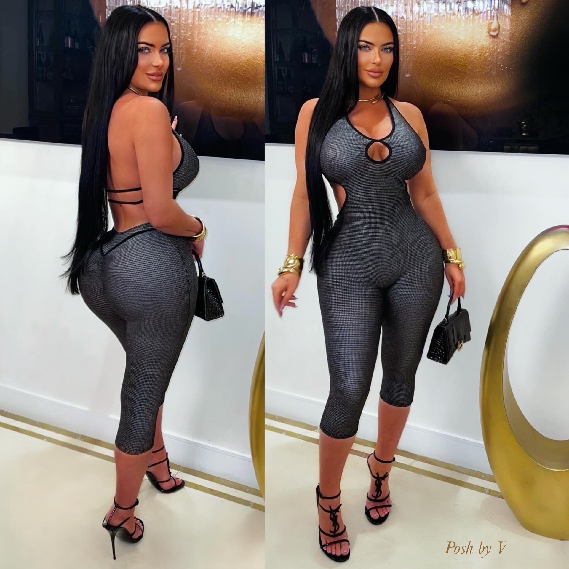 Sahar jumpsuit (Silver/black)