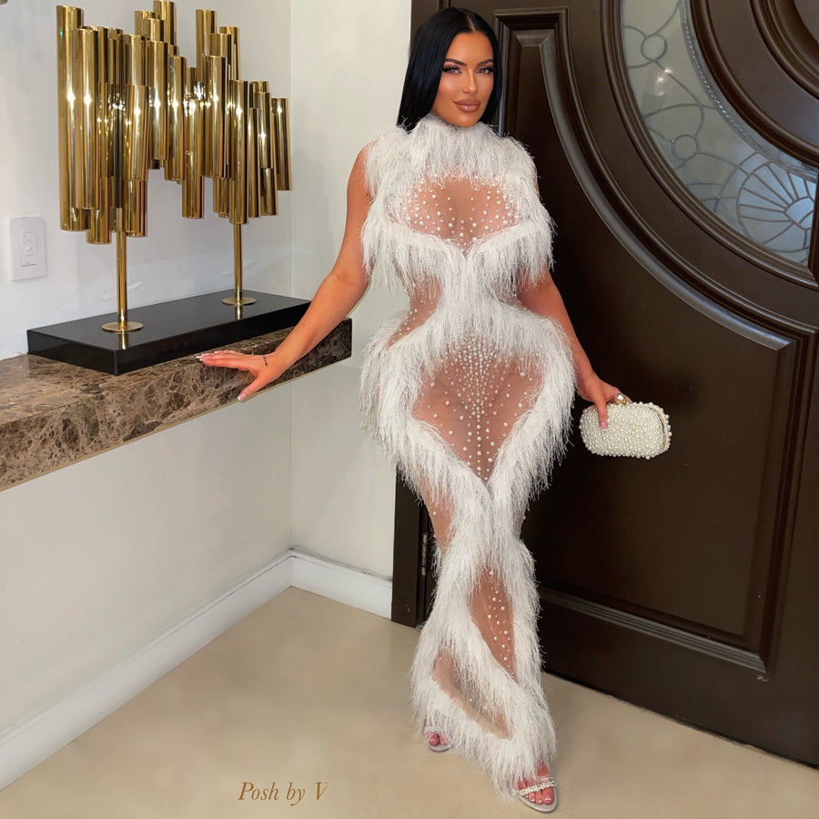 Oasis contour dress (Nude/white)