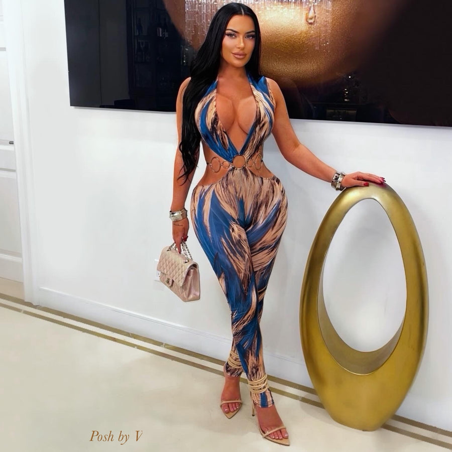 Nivea jumpsuit (Nude/blue)