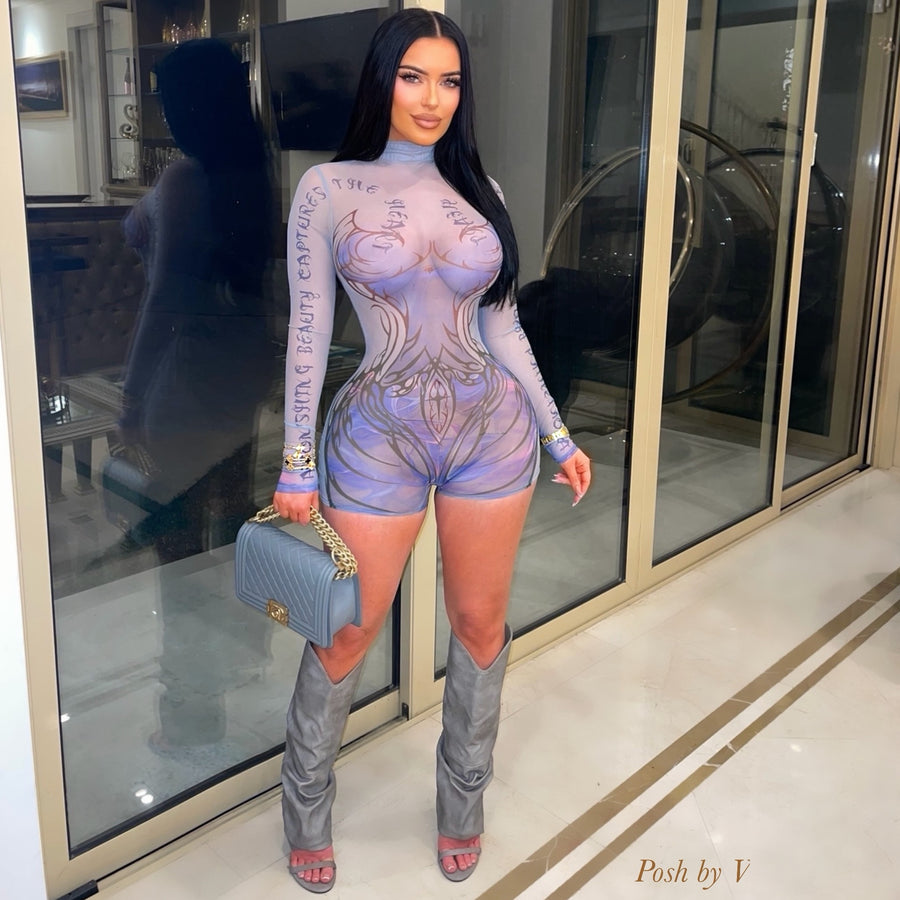 Astonishing beauty romper (Grey multi)