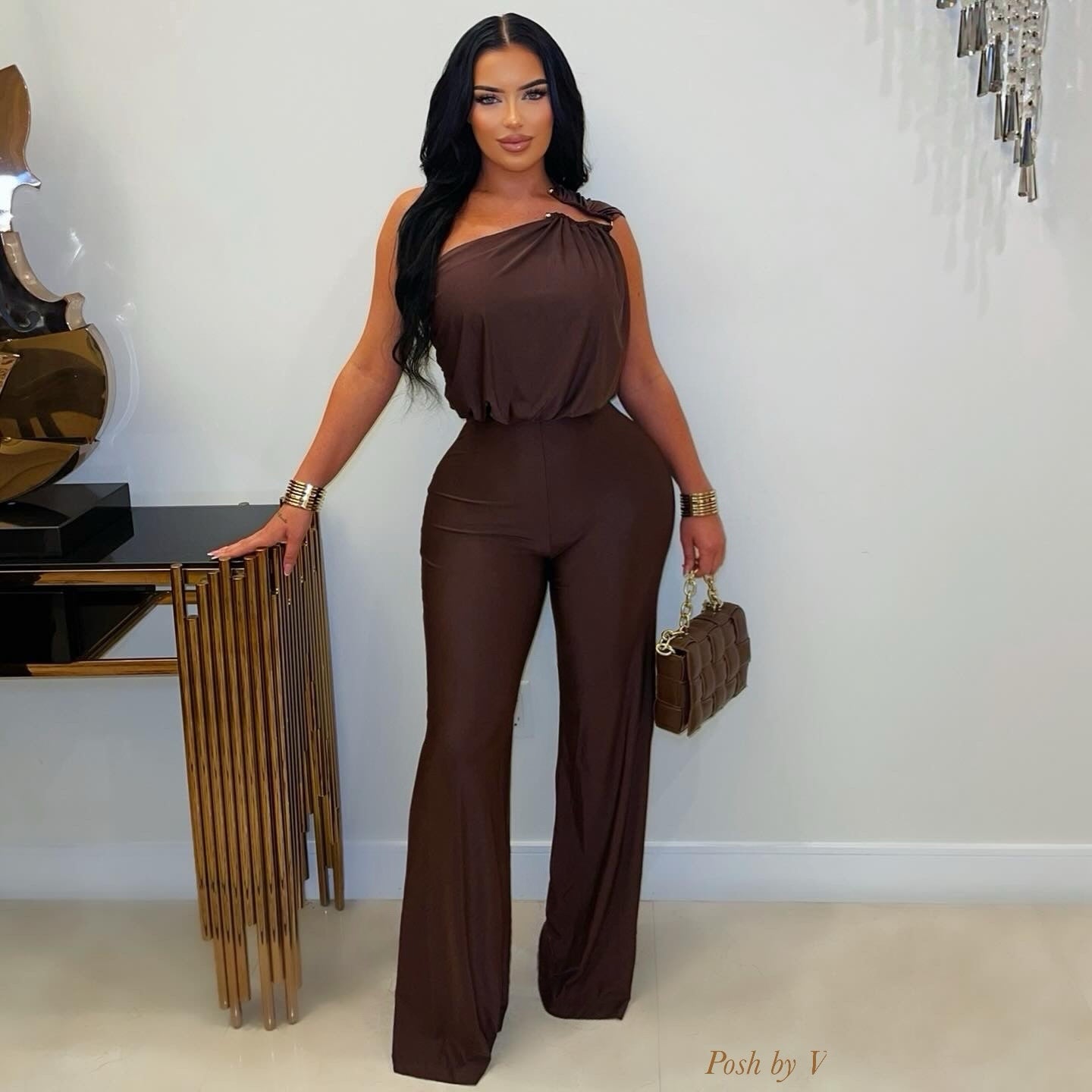 Yuso palazzo jumpsuit (Brown)