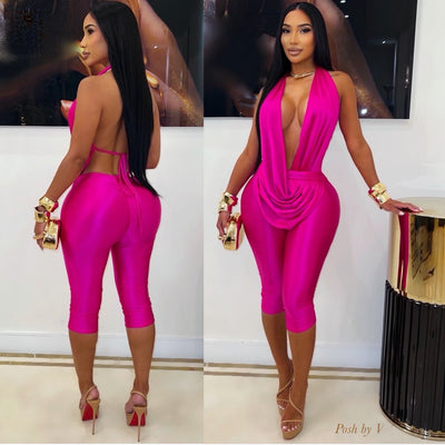 Mika cowl jumpsuit (Pink)