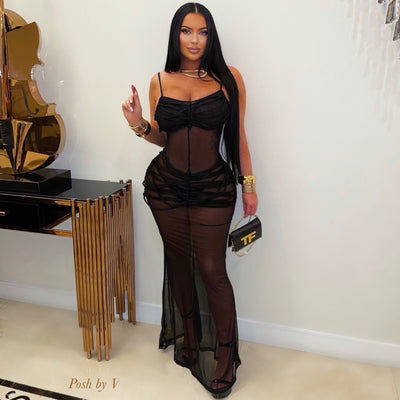 Asha rope maxi dress (Black)