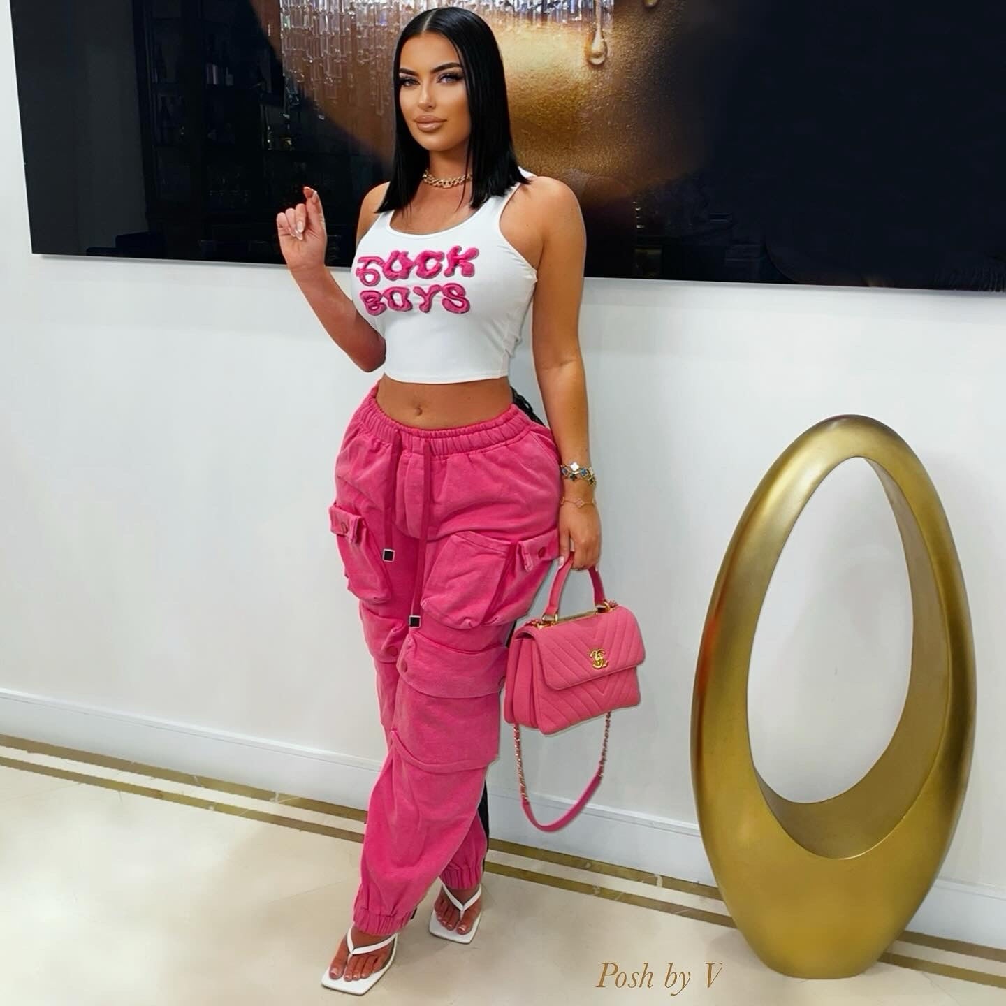 Boys crop top (White/pink)