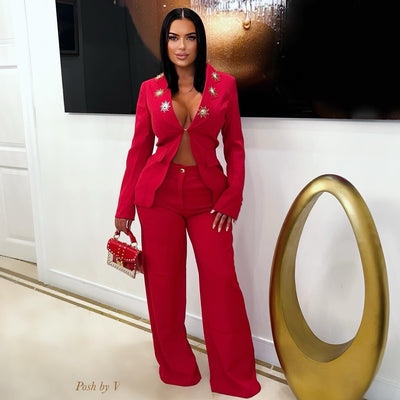 Valenci jacket set (Red/gold)