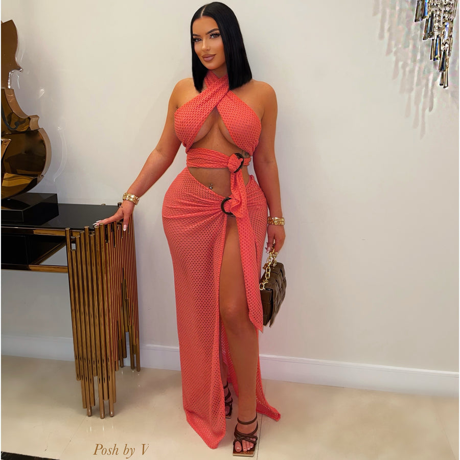 Aria resort dress (Coral)
