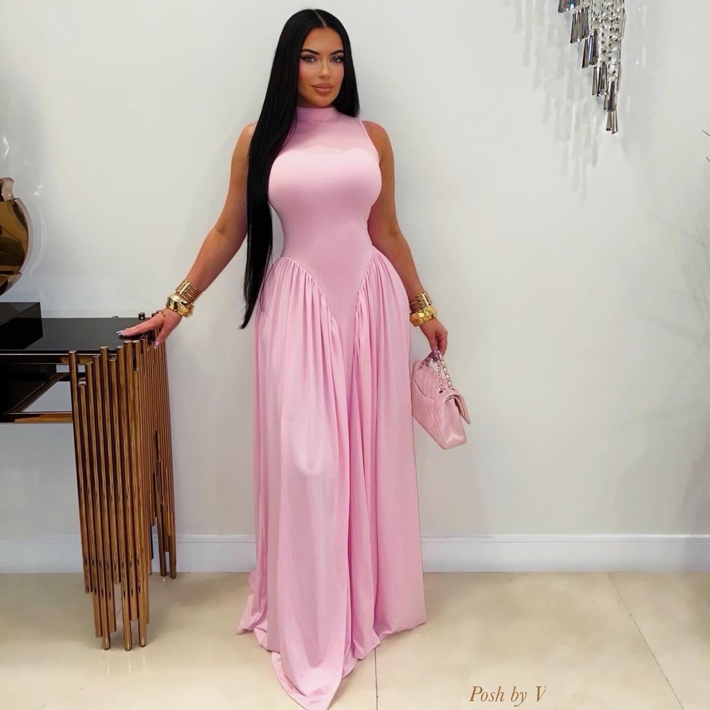 Gloria maxi dress (Pink)