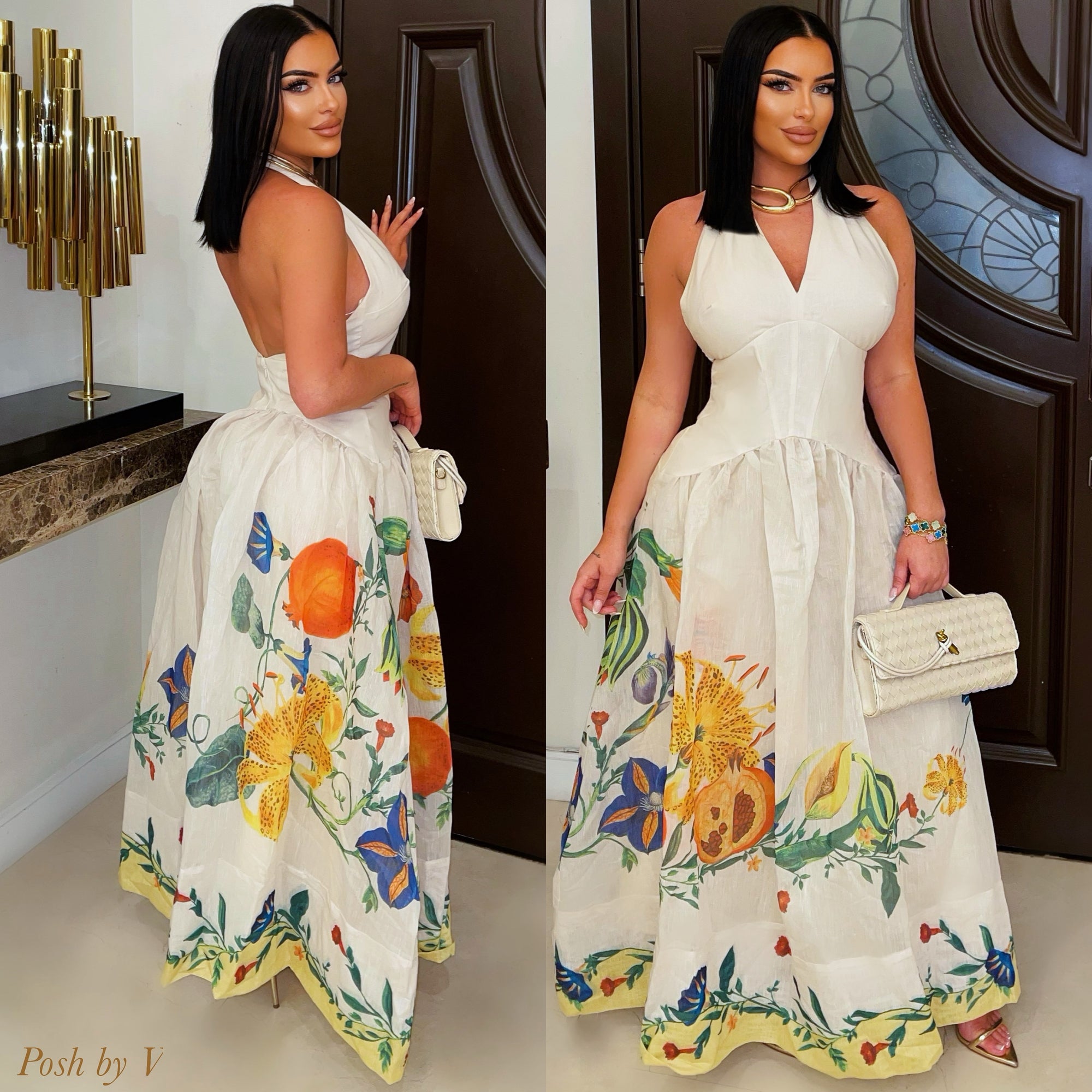 Analia maxi dress (Ivory multi)