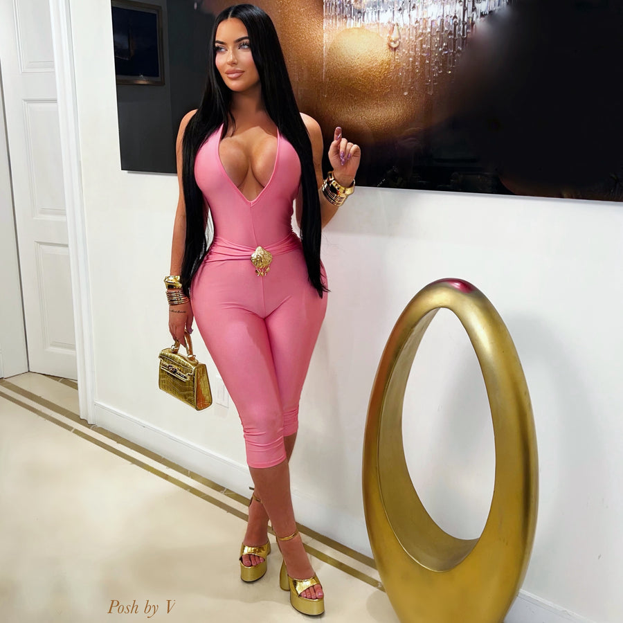 Gayle jumpsuit (Pink/gold)