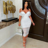 Kiara ruched midi dress (White)