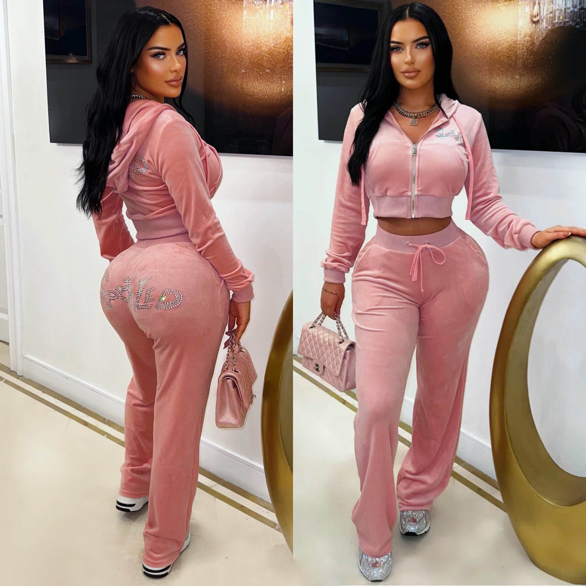 Spoiled velvet lounge set (Pink)