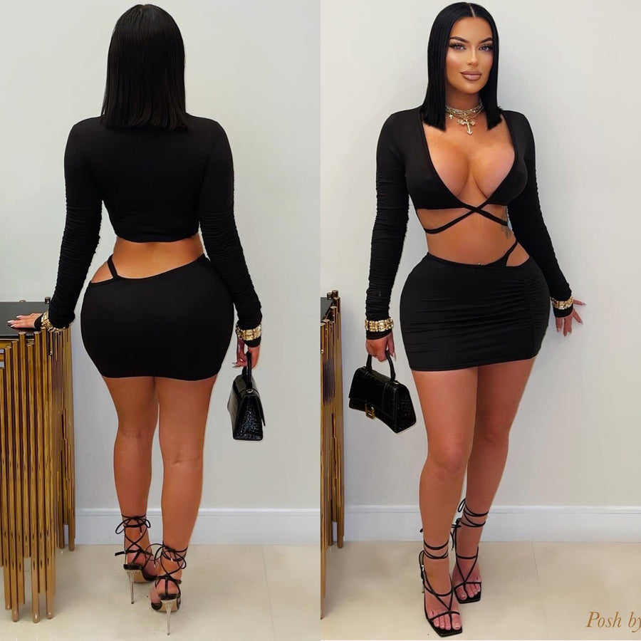 Saniya skirt set (Black)