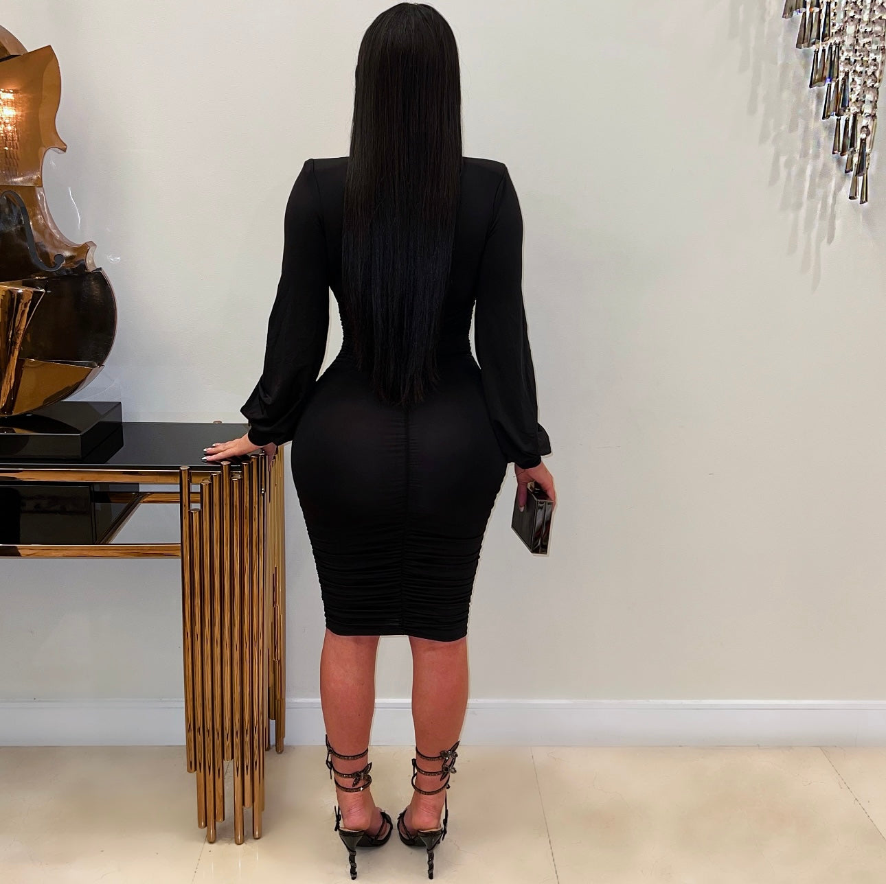 Libra ruched dress (Black)