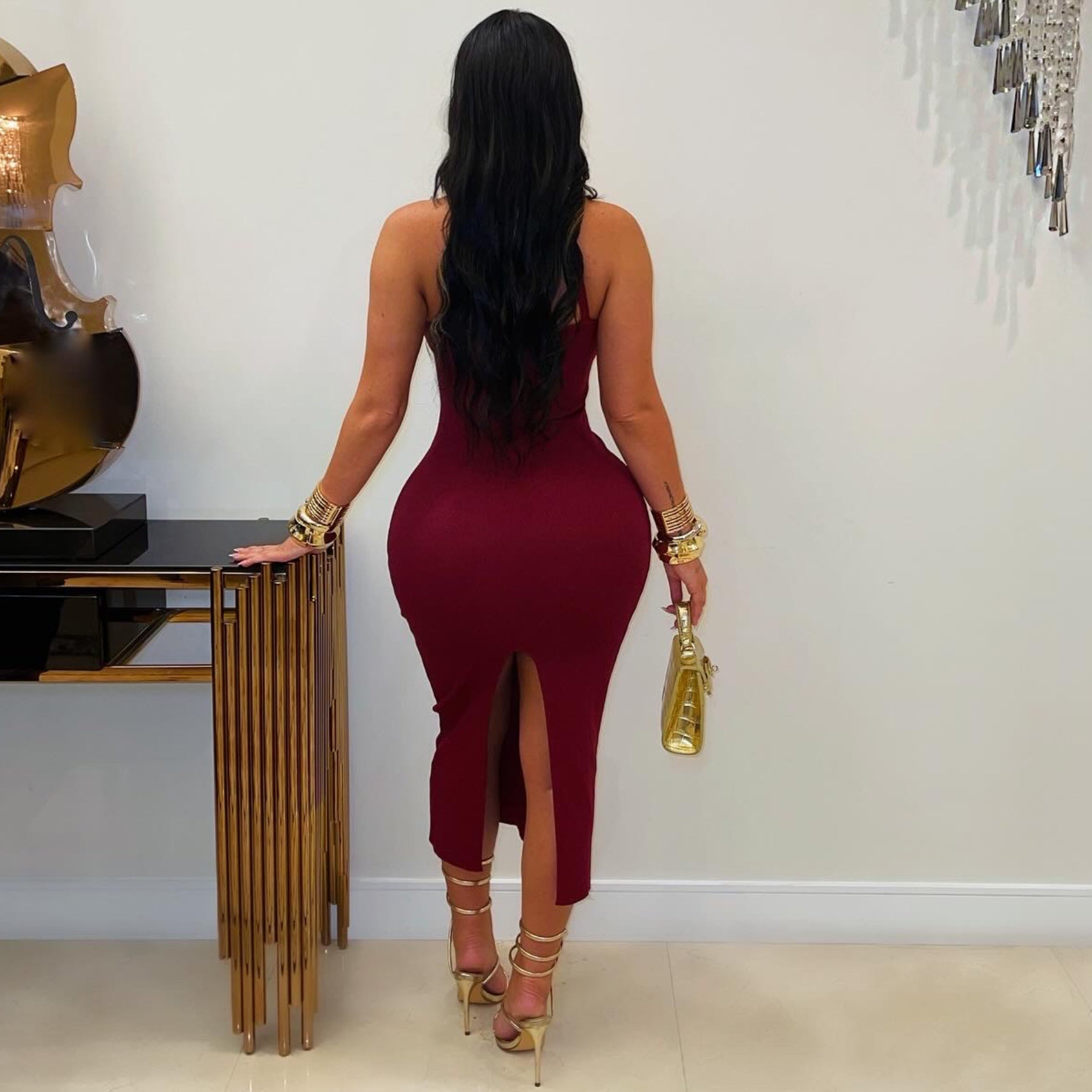 Mishi knit dress (Black/gold)