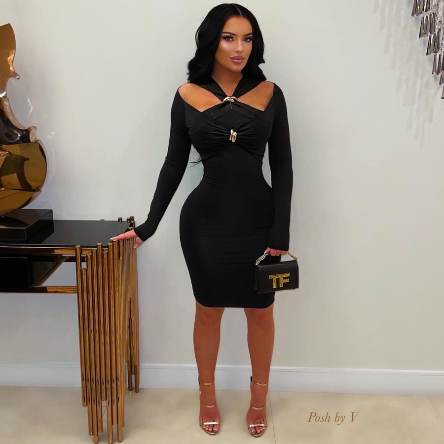 Solena dress (Black/gold)