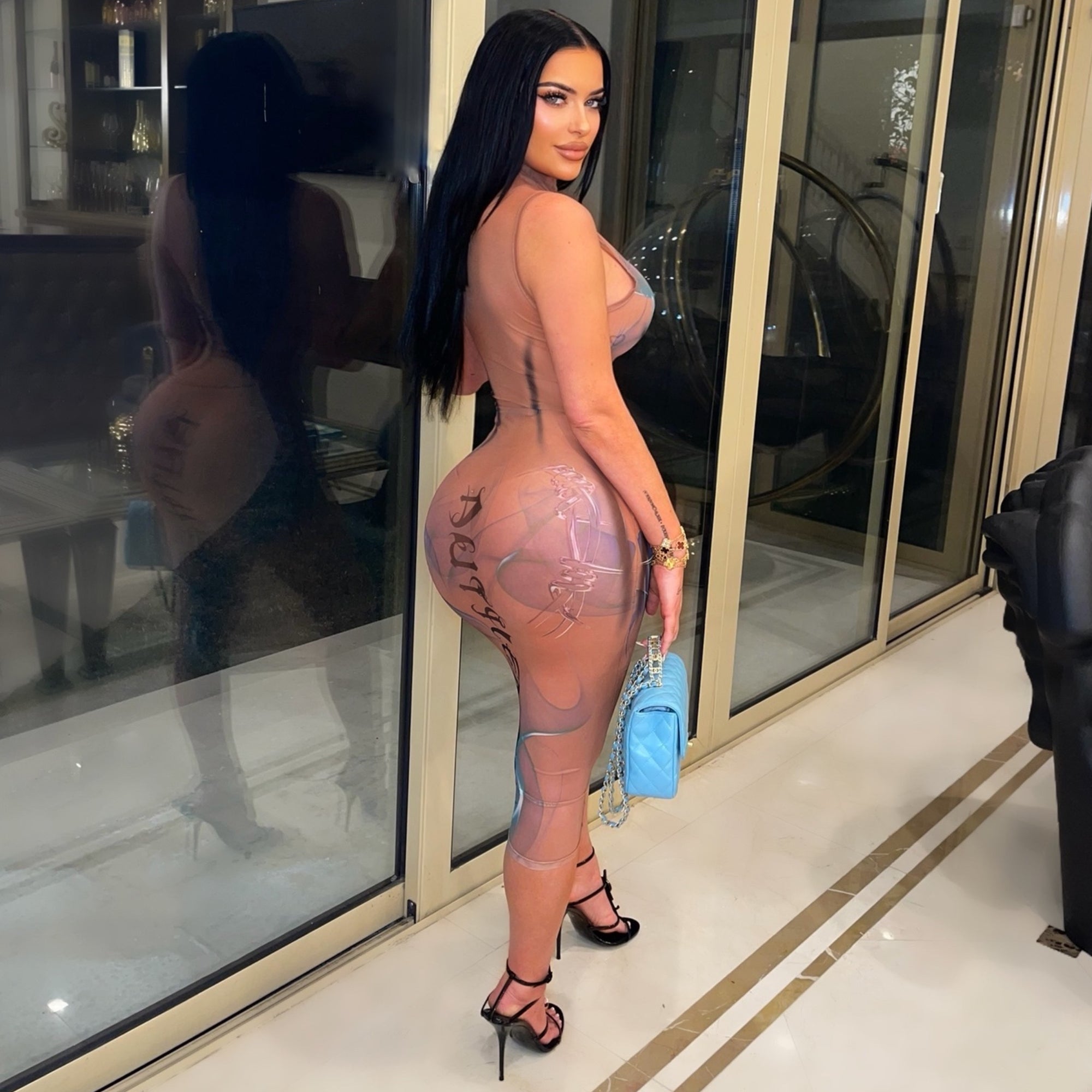 Haute couture body dress (Nude multi)