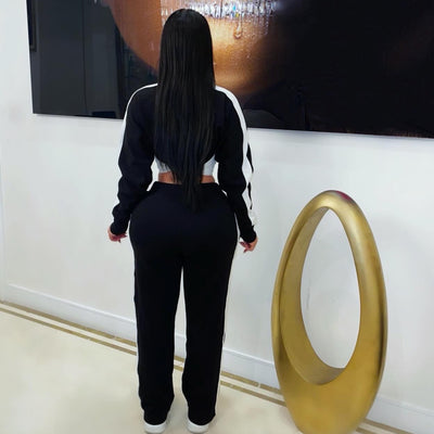 Meka 3 pcs jogger set (Black/white)