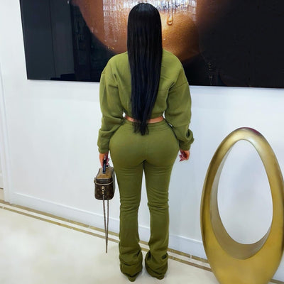 Vibe lounge stacked pants set (Mint)