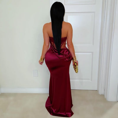 Rouge corset glam dress (Wine)