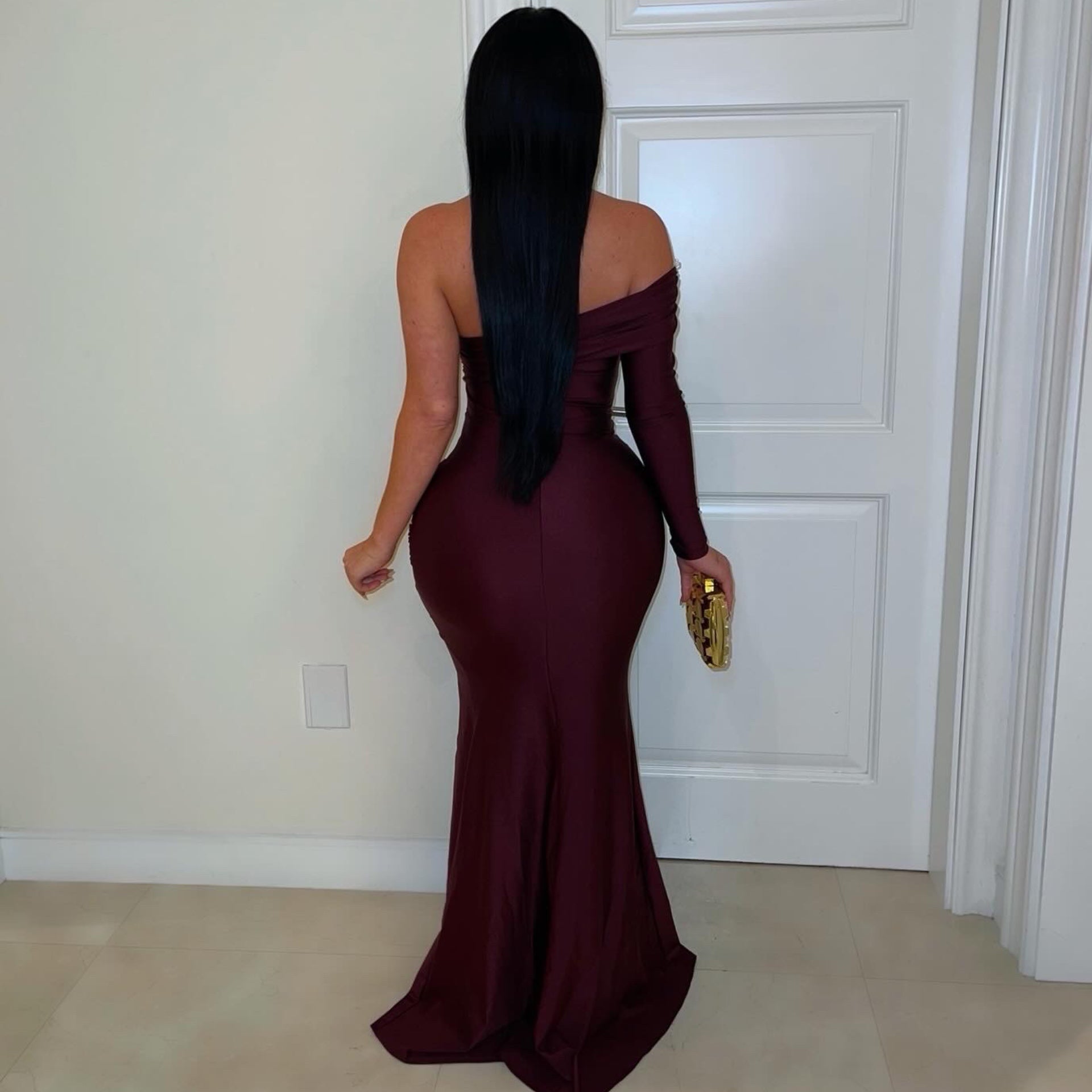 Gorgeous glam dress (Wine/gold)