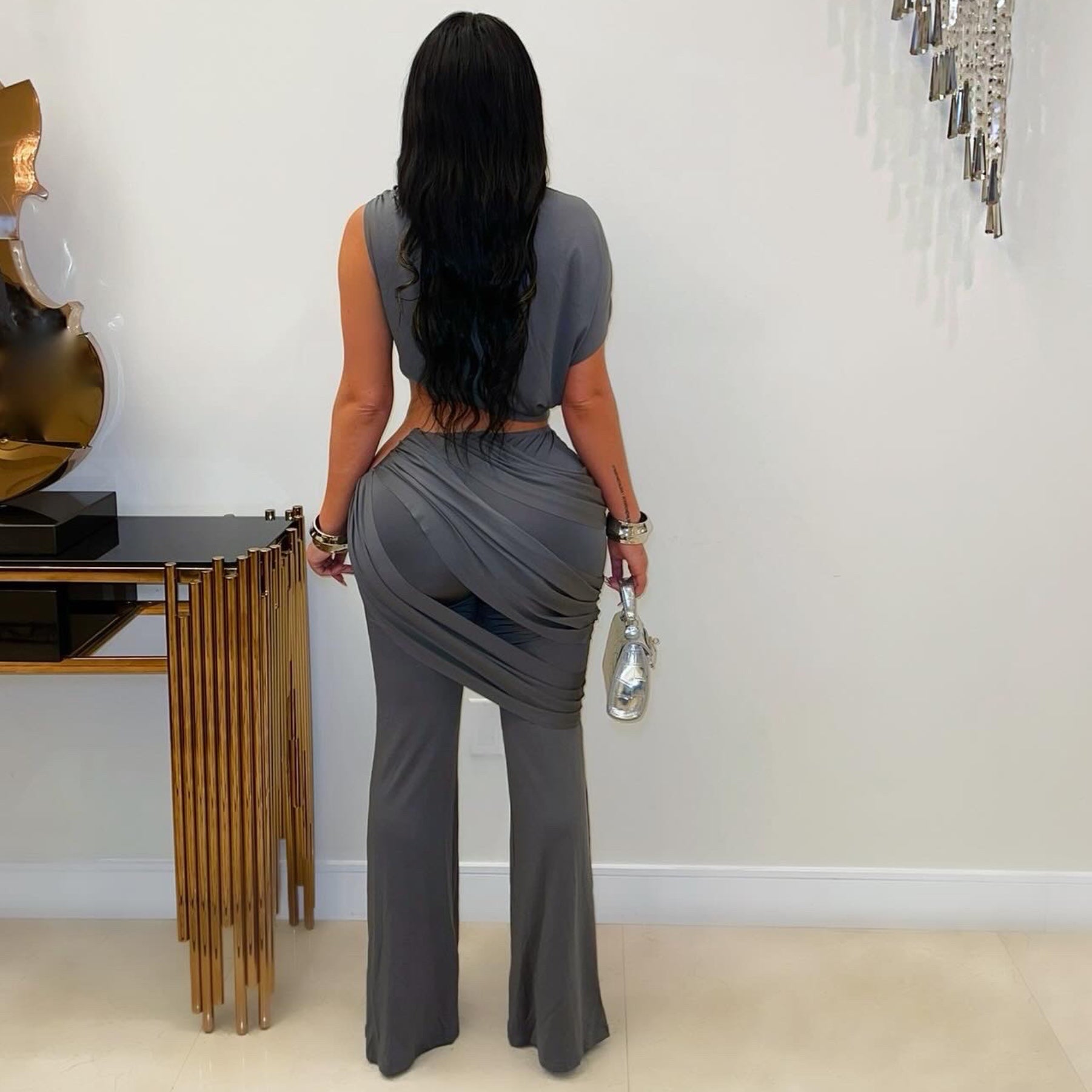 Nila luxe pants set (Grey)