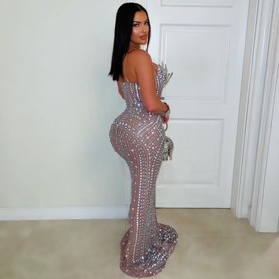 Queen Crystal Gown (Nude/Silver)