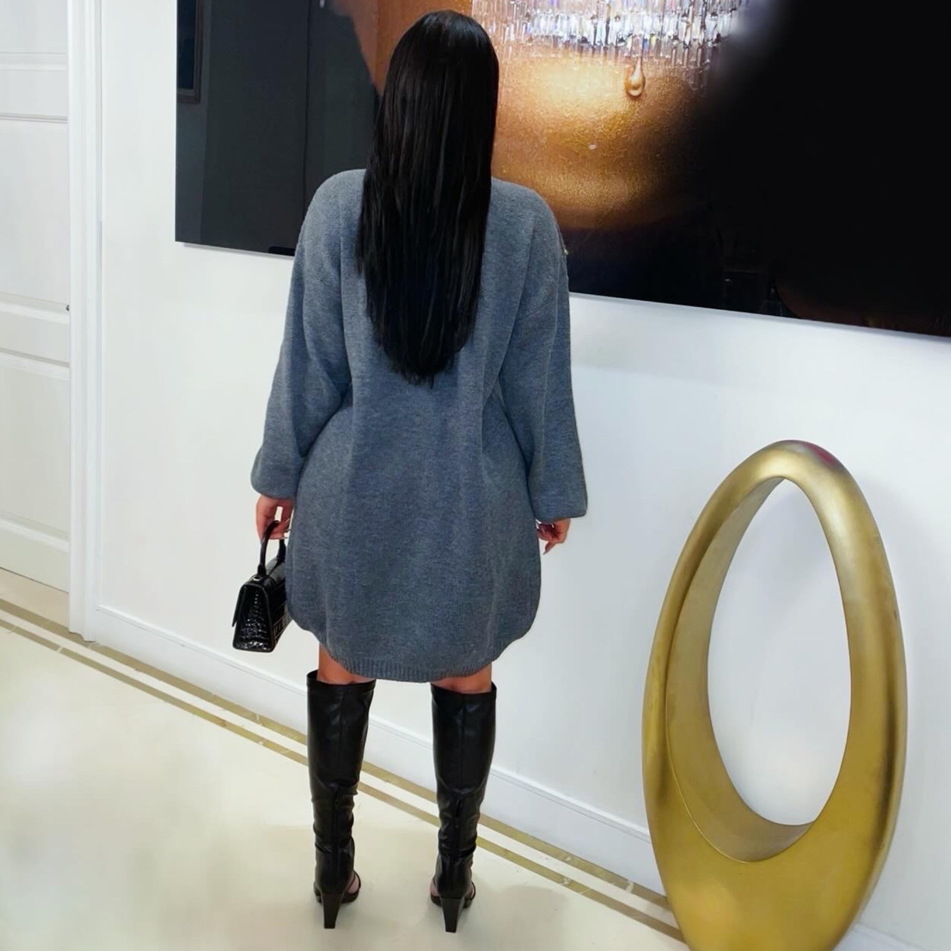 Meeki sweater shorts set (Grey)