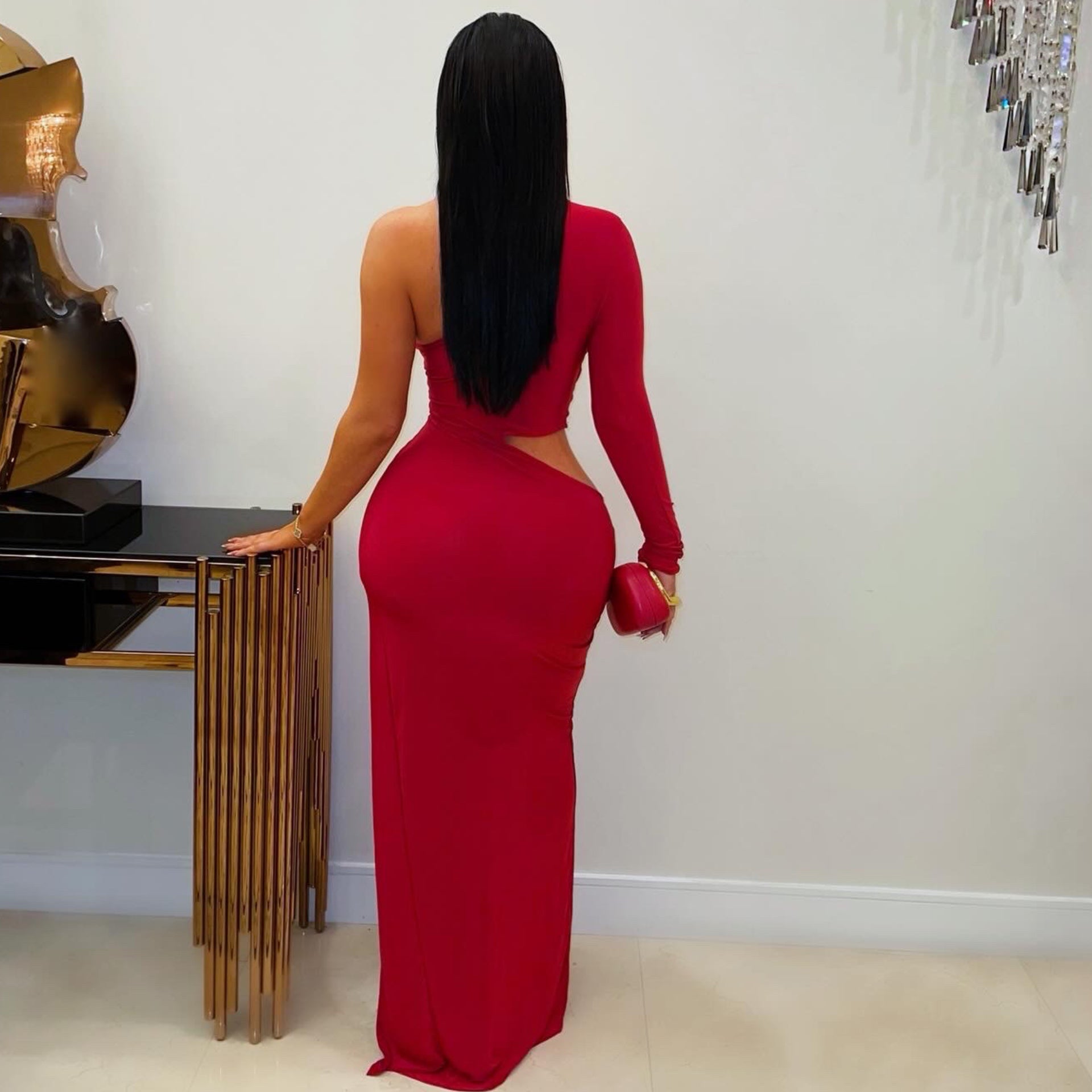 Eloji maxi dress (Red/gold)