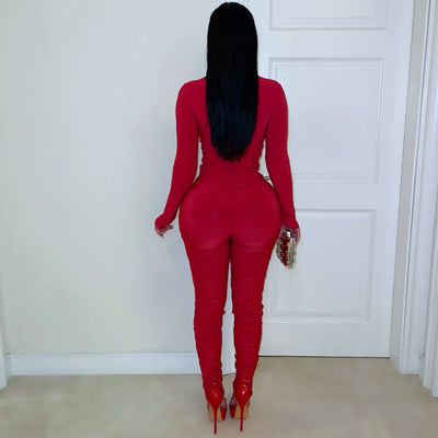 Evina ruched jumpsuit (Black)