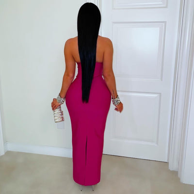 Kiola crystal bandage dress (Pink/silver)