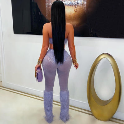 Luvira fringe leggings set (Lilac)