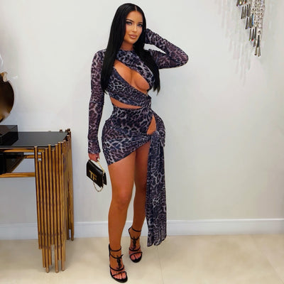 Toska mini dress (Leopard)