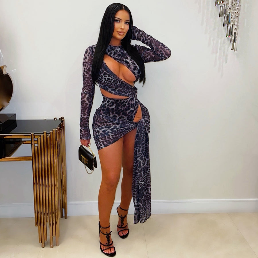 Toska mini dress (Leopard)