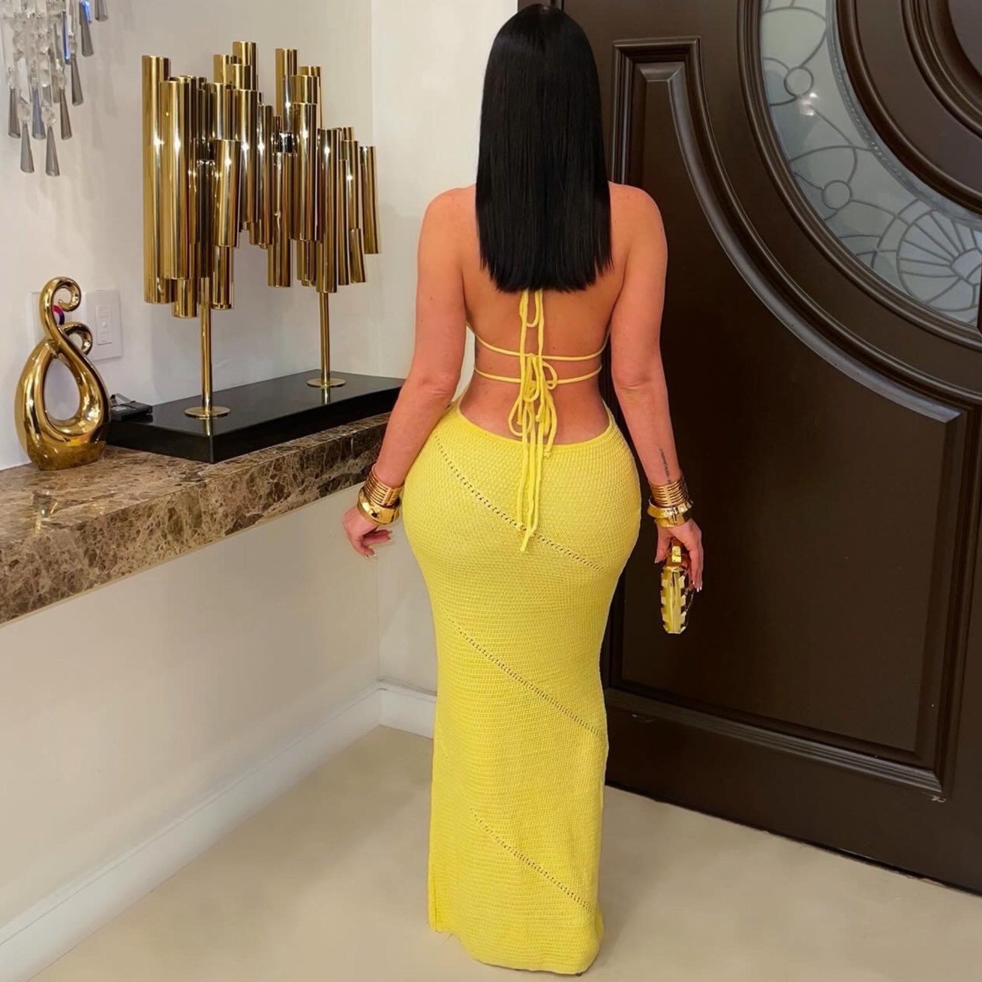 Jetai crochet maxi dress (Yellow)